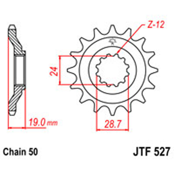 JT JT Gear Box Sprockets G/B 527-17T KAW (532)